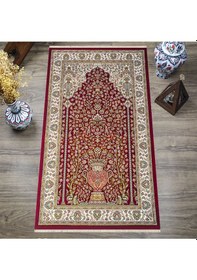 Resim Dijital Baskılı, Yıkanabilir, Yumuşak Dokulu Çocuk Ve Yetişkin Seccade S-dot-n108 Kırmızı 