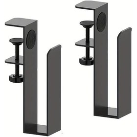 Resim Willowhaven Siyah Ayarlanabilir Demir Dizüstü Bilgisayar Standı - Taşınabilir Modern Ofis Aksesuarı 