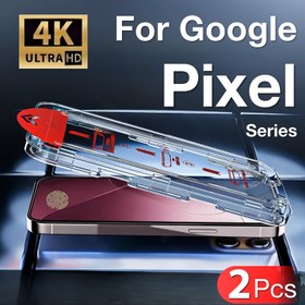 Resim 2 adet Parmak İzini Tanıma Desteği, Çıkarılabilir HD Film Kutusu, Sertleştirilmiş Cam, Google Pixel 9 Pro XL 8 7 Pro 8A 7A 6A için Uyumlu, Bir Tıkla Yapışan, Toz Geçirmez, HD Şeffaf, Parmak İzini Geçirmez Film, Çizik Geçirmez, 9H Sertlik 