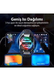 Resim Coofbe Göstergeli RGB Işıklı Kablolu Soğutma Levhalı Ultra Hızlı Telefon Soğutucu Radyatör 3 Modlu 