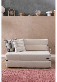 Resim Good Night 150cm Oskar Katlanır Yatak & Koltuk Yıkanabilir Sırt Destekli Krem 