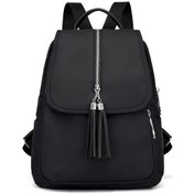Resim Moda Sırt Çantası Tatil Alışveriş Çantası Kadınlar İçin Hırsızlığa Karşı Su Geçirmez Günlük Sırt Çantası Dekoratif Püskül Çoklu Cepler Siyah Siyah 