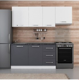 Resim Minar 215 Cm Mutfak Dolabı Beyaz Antrasit 215-a4 