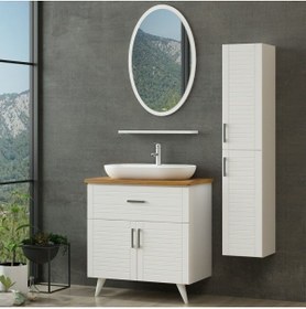 Resim Minar Vera Banyo Dolabı 85cm Ay2k1ç+1ea1r+tzg+boy Beyaz 