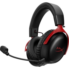 Resim HyperX Cloud III S Kablosuz Kulak Üstü Oyuncu Kulaklığı Siyah-Kırmızı 