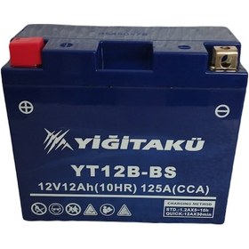 Resim 12 V 12 Ah Yiğit Akü Yt12b Motorsiklet Aküsü 