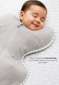 Resim Le Touche Gri Bebek Kundak Yenidoğan Uyku Tulumu (Yenidoğan Kundağın Amacı Dar Olması) 