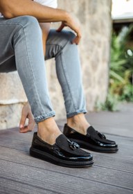 Resim Genel Markalar MN002 - RST Loafer Verniciata Erkek Ayakkabı SIYAH 