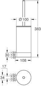 Resim Grohe Selection Tuvalet Fırçası Seti 41076DA0 