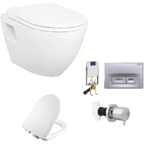 Resim Creavit GR5001 + Gömme Rezervuar - TP325 Asma Klozet 5li Set ULTİMA KAPAK 