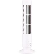 Resim Yeni USB Tower Fan Bladess Fan Tower Electric Fan Mini Dikey Klima, Bladess Daimi Fan Beyaz (Yurt Dışından) 