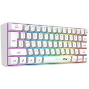 Resim Dancemonkey Modlu Kablosuz 61 Tuşlu Kompakt Membran Klavye Mini Klavye Rgb Arka Aydınlat Beyaz 