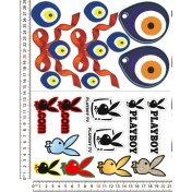 Resim Phoenix Playboy Nazar Boncuğu Motorsiklet Kask Leptop Dolap Sticker Çıkartma Seti 