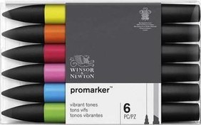 Resim Winsor Newton Promarker Kalem 6 Renk Set Güçlü Tonlar 070352 Winsor & Newton