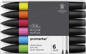 Resim Winsor Newton Promarker Kalem 6 Renk Set Güçlü Tonlar 070352 Winsor & Newton