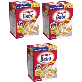 Resim Ülker Bebe Sütlü Bisküvi 800 gr x 3 Adet 