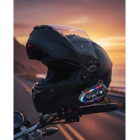 Resim Kayıtel Teknolajık 16 Mod Rgb Işıklı Motosiklet Intercom Çift Telefon Destekli Serı 2026 