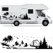 Resim Melek Pazarı Kampçı Ayı, Çadır Kampı, Kamp Karavan Sticker- S1738 