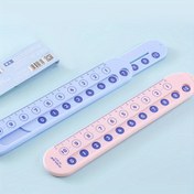 Resim Ofis ve Okul Kullanımı İçin Etkileşimli Aritmetik Cetvel, 1 Adet Paket, İkili Amaçlı Hesap Makinesi ve İtmeli Düğme Tasarımlı Ölçüm Aracı, Kolay Toplama ve Çıkarma, 2 Renk Seçeneği 