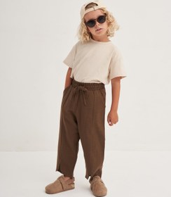 Resim Unisex Çocuk Organik Pamuk Pantolon Kahve - 2-3 Yaş 