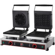 Resim Işıkgaz Sılverınox Çiftli Çiçek+Kare Waffle Makinesi 
