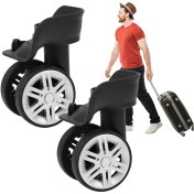 Resim Vkemall Siyah Küçük Boy 2'li Valiz Tekerlekleri - Sessiz, Dayanıklı Pp+pet Malzeme, Kolay Kurulum - Seyahat Çantası Tekerlek Aksesuarı 