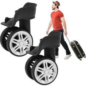 Resim Vkemall Siyah Küçük Boy 2'li Valiz Tekerlekleri - Sessiz, Dayanıklı Pp+pet Malzeme, Kolay Kurulum - Seyahat Çantası Tekerlek Aksesuarı 