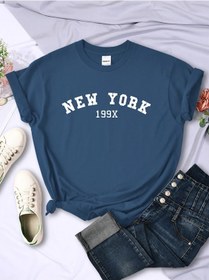 Resim Hampson Lanqe New York 199x Kadın Spor Yaz Tişört Kısa Kollu Rahat Tee Shirtwhıte Whıte 