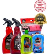 Resim ARACINIZ İÇİN EN İYİSİ T-RAX Oto Lastik Parlatıcı-demir Tozu-4lü Mikrofiber Bez-cilalı Oto Şampuanı 5'li Oto Bakım Seti 