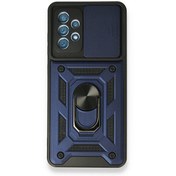 Resim Samsung Galaxy A72 Tank Aramid Sürgülü Vega Yüzüklü Lacivert Kılıf Gpack