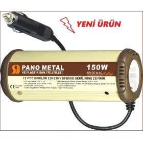 Resim Pano Metal Çakmaktan 12 Volt 220 Volt 150 Watt USB'li İnverter Dönüştürücü 