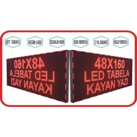 Resim Led Tabela 48x160cm Çift Taraflı Kırmızı Kayan Yazı-wifi 