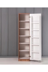 Resim ZEYTUN Çok Amaçlı 90 Derece Açılabilir Tek Kapaklı Kiler Mutfak Dolabı 182x45x46 cm 
