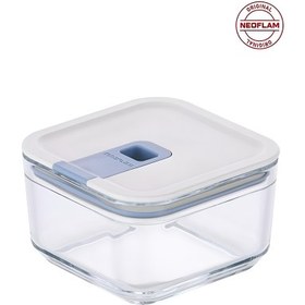 Resim Neoflam Perfect Seal Kare Cam Saklama Kabı Bej 500 ml 
