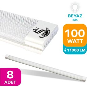 Resim ŞANLED 100W 120 Cm Kristal Yatay LED Bant Armatür-Trafolu Beyaz Işık 