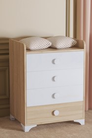 Resim Aktehome 4 Çekmeceli Şifonyer Ahşap Sonomo 062 