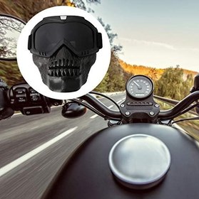 Resim Srliya Unisex Açık Ayrılabilir Motosiklet Gözlüğü Kask Maskesi Kayak Sporları Motosiklet Yarış Gözlükleri (Gri) 