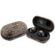 Resim Kulak İçi TWS Bluetooth Kulaklık Guess Orjinal Lisanslı Klasik Metal Yazı Logolu V5.3 Kahverengi 