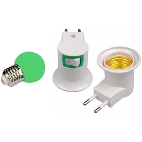 Resim Duy Fişli Gece Lambası Ampüllü Yeşil Led 1w E27 Duy Seçenekler 