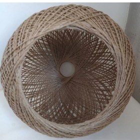 Resim Feyza Design Doğal Jüt Ip Hasır Top Balon Avize ve Lambader Şapkası, 17 cm Çap 