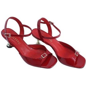 Resim Poletto Hakiki Deri Kırmızı Sandalet Topuklu 4183 222-2240 Kırmızı 