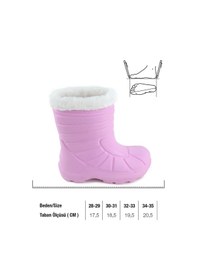 Resim Gezer Kız Çocuk Kışlık Boğazdan Peluşlu İçi Sıcak Astarlı Su Geçirmez Yağmur Kar Bot Çizme Pembe 