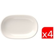 Resim tabakevi Tabak Evi Porselen Magnus Oval Kayık Tabak 13,50x8,50x2,50cm 4 Lü 
