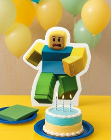 Resim Ayaklı Pano Roblox Noob Temalı 33x29 Cm Doğum Günü Masa Dekoru Çocuk Odası Süsü Diğer 