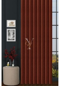 Resim İthal Kadife Fon Perde Plise 01 V-321 Turuncu Turuncu 