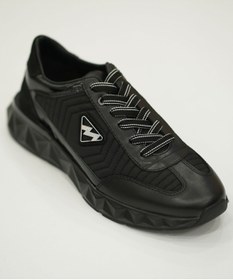 Resim MARCOMEN Siyah Hakiki Deri Bağcıklı Erkek Sneaker 