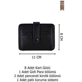 Resim Hakiki Deri Unisex Kredi Kartlık Cüzdan Portföy Süper Ince Model Siyah 