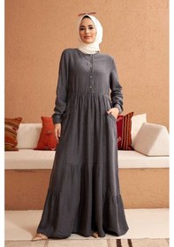 Resim Neways 6575-Liyosel Elbise Gri 