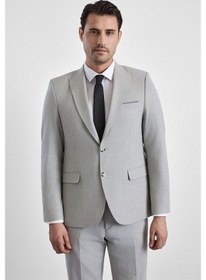 Resim Süvari Gri Slim Sivri Yaka 6 Drop Takım Elbise Tk1020000357-s05 
