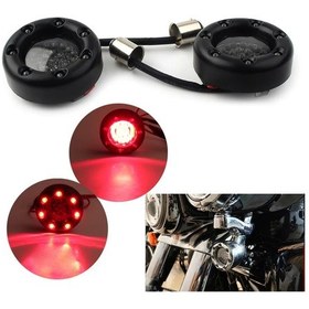 Resim Lasonstiges 1157 Kırmızı Led Siyah Parlak Halka Trim Işıkları Harley Sportster Touring Dyna Fxdf Fxdb Fxdc Flfb Vb. Için Motosiklet Dönüş Sinyalleri. 